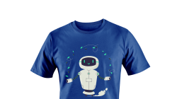 Póló - férfi, kék moneta mintával